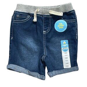NWT Lightning Bug Infant Long Pull- On Denim Shorts Size 18M